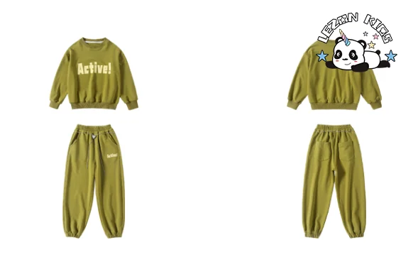 LEZONKIDS - Conjunto de roupas femininas personalizáveis com capuz e calças de jogging para crianças, conjunto de duas peças impressas para uso casual